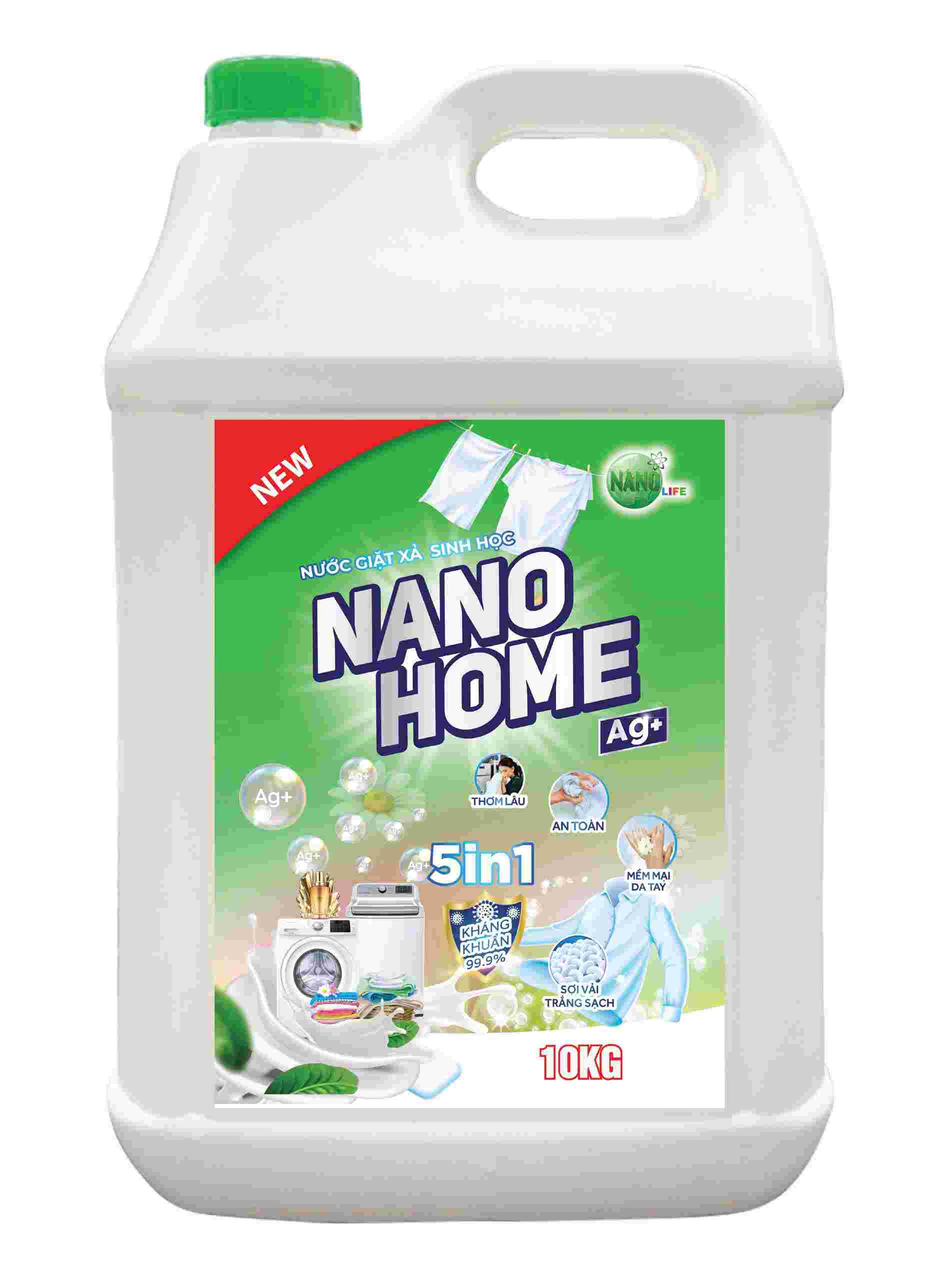Nước Giặt xả Sinh học Nanohome  Ag+ 10 Lít